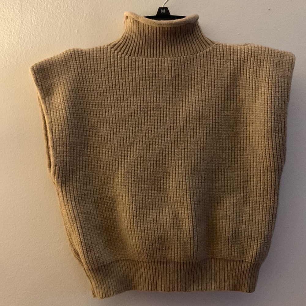 Cider Tan Turtleneck Sweater Vest - Preloved View 6